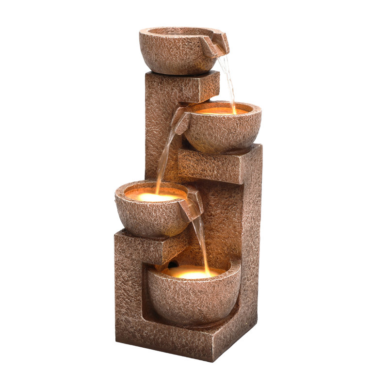Weather Resistant Floor Fountain with Light