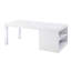 Élégante table basse blanche et argentée avec éléments de rangement rectangulaires en métal ultrabrillant