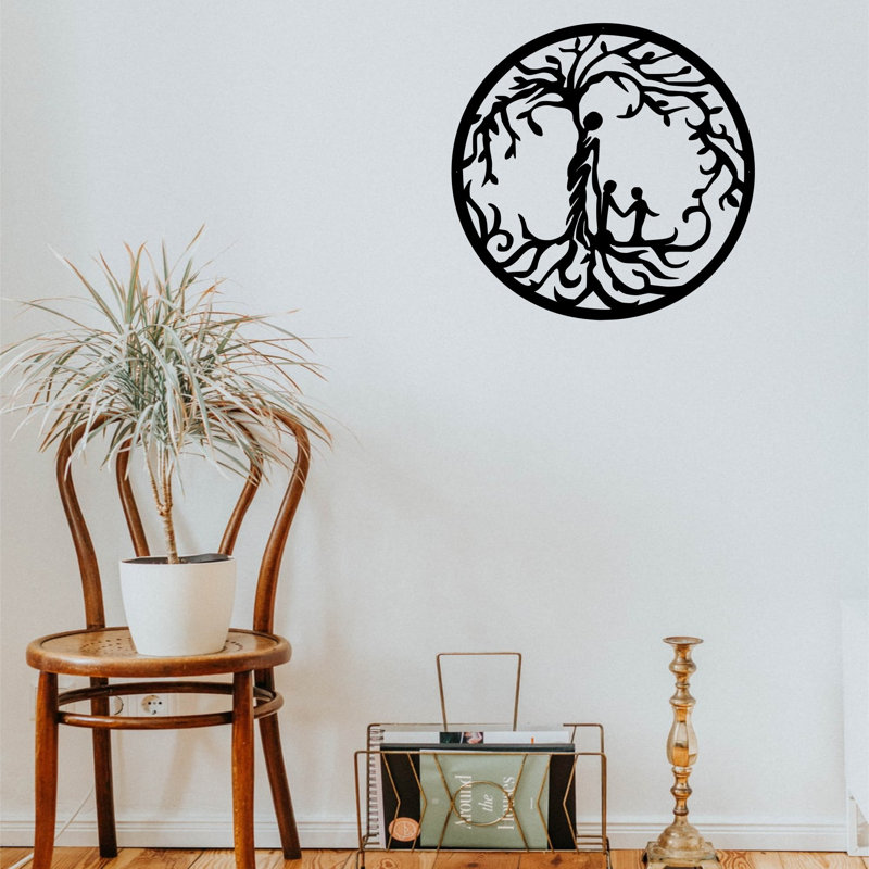 Décoration murale arbre de vie mère enfant monogramme, H 18 po x l 18 po x P 0,25 po, Oui