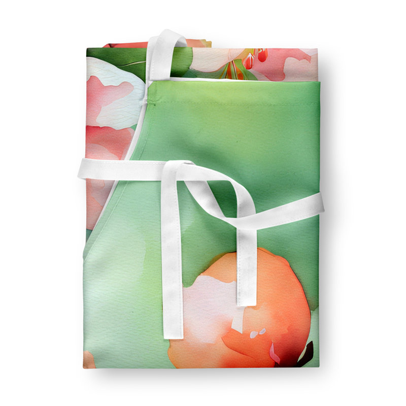 Tennessee Iris in Watercolor Apron, Pink Delaware Peach Blossom