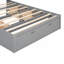 Grand lit plateforme tapissier avec rangement en bois massif gris classique