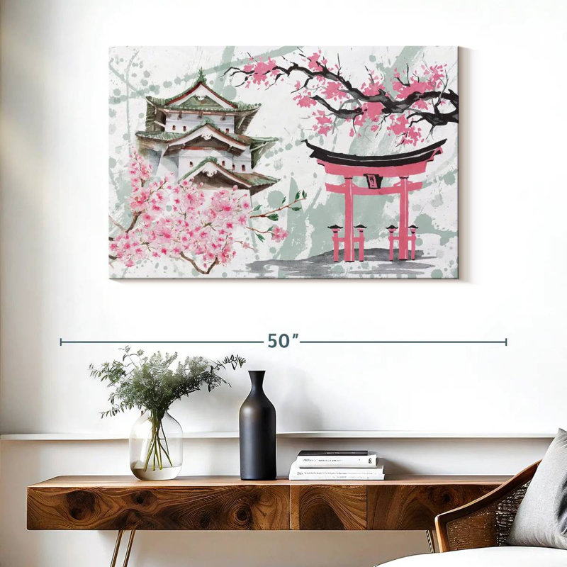 Lilie Hirosaki Castle In Spring, 26" H x 39" W