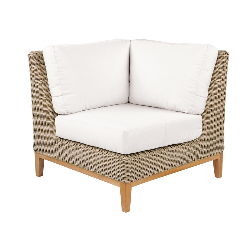 Frances Outdoor Corner Wedge Lounge Chair, Ocean, Frances Cobblestone