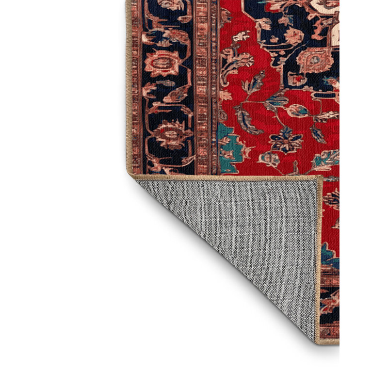 Machine Washable Persian Brown Area Rug, Round 4'