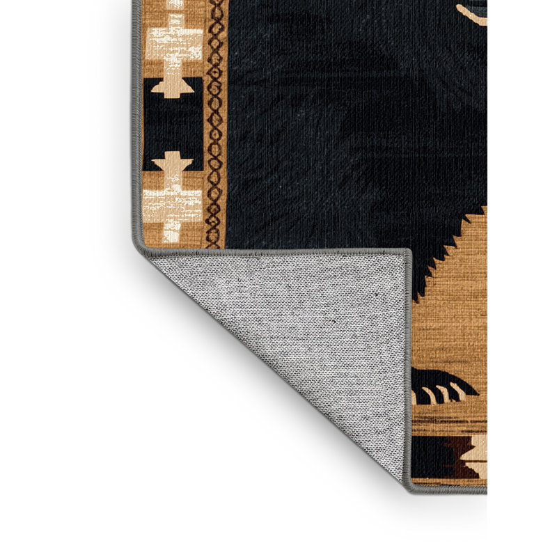  Tapis lavable à motif d'ours à lunettes, Carré 7 pi
