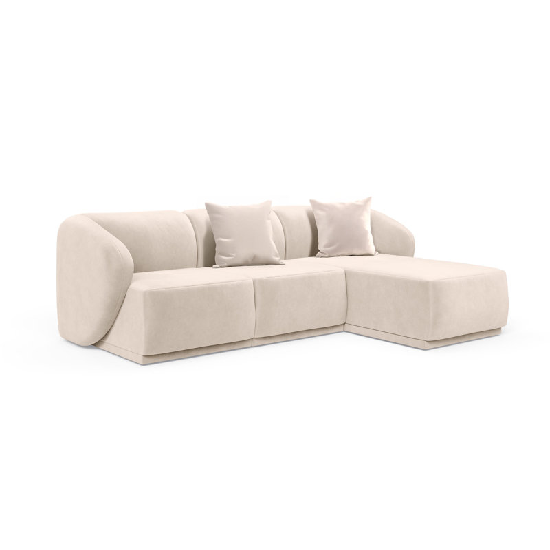 Lotario Cream Corner Sofa with Chaise – Modern Upholstered Sectional