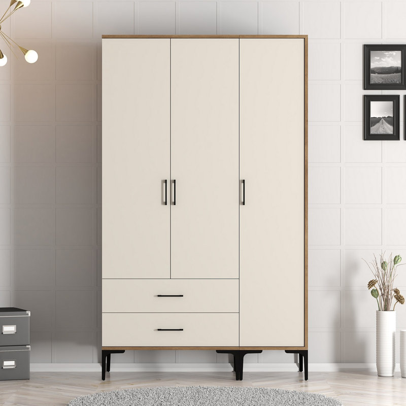 Armoire Ayreanna, Noyer, crème