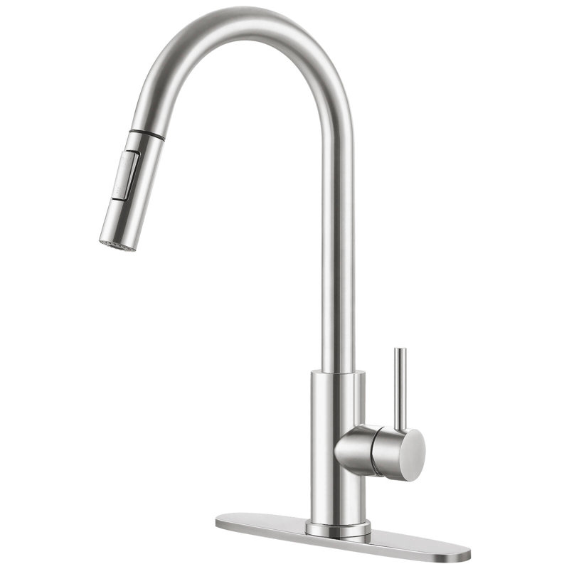 Single handle kitchen faucet with two pull-down water outlet modes