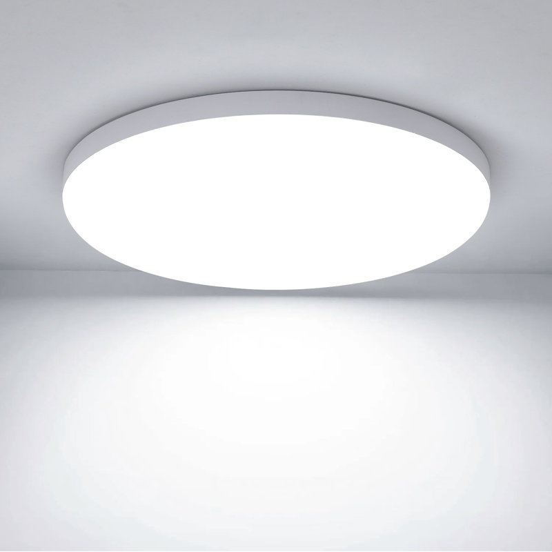 White Minimalist Waterproof Modern Round LED Flush Mount Ceiling Light