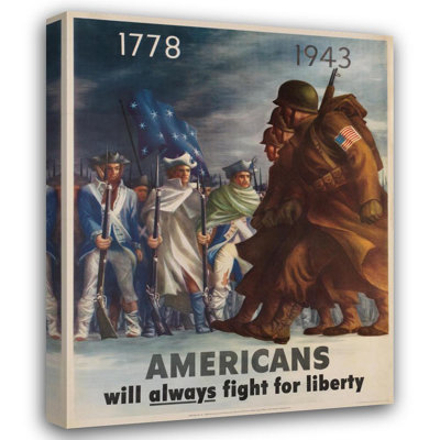 "Americans Will Always Fight for Liberty" by  Bernard Perlin - Gallery Wrap Canvas Wall Art