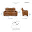 Causeuse double inclinable électrique en cuir fleur avec barre centrale 72 po Barra-209576287