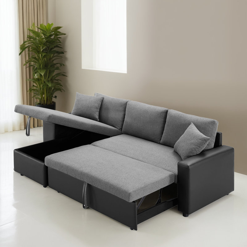 Canapé-lit modulaire réversible 92,62 po avec méridienne et rangement