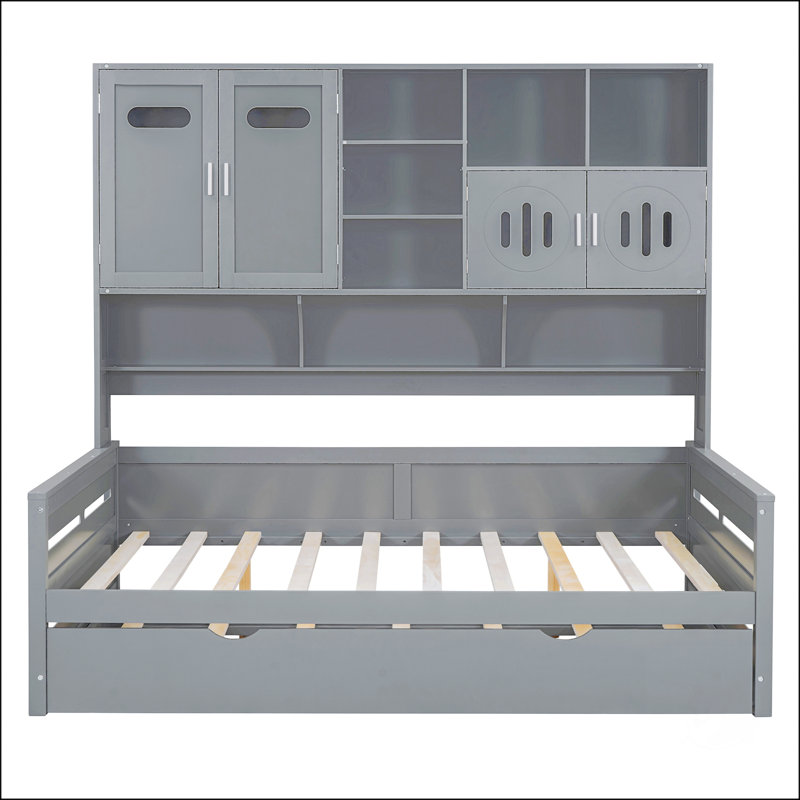 Lit de jour en bois avec couchette, Lit simple, Blanc