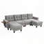 Canapé modulaire Canapé modulaire en U de 115 po avec deux repose-pieds mobiles, ports USB et tables d'appoint pour le salon-945557328