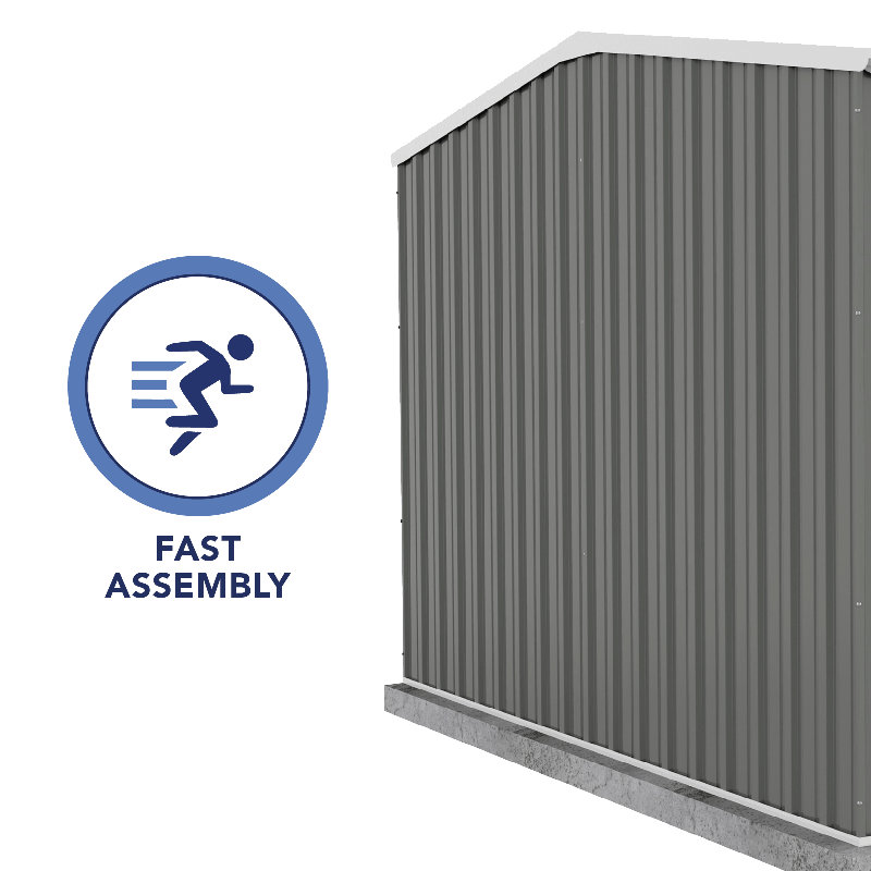 Absco Premier 10' x 10' Gray Galvanized Steel Storage Shed