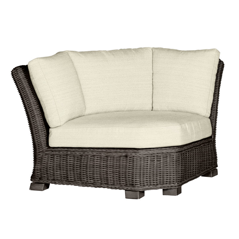 Rustic Woven Sectional Corner, No Welt, Black Walnut, Linen Navy