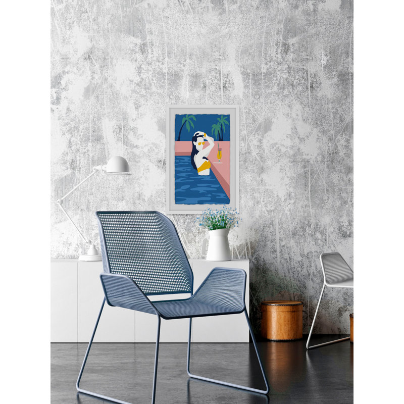 « pool drink », impression encadrée, H 18 po x l 12 po x P 1,5 po