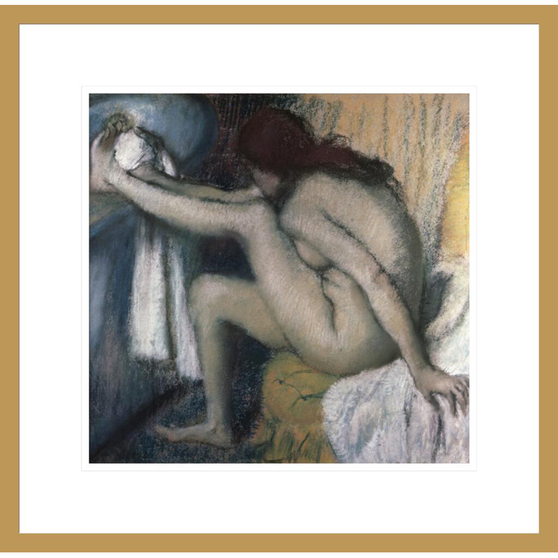 «After the Bath» par Edgar Degas, impression giclée sur cadre, H 17,75 po x l 18,08 po