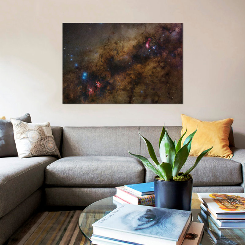 Milky Way Center par Robert Gendler - Impression sur toile tendue sur châssis, H 12 po x l 18 po x P 1,5 po, Toile tendue
