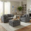 Ensemble de canapé 3 pièces rembourré avec pouf amovible et coussins-81165750