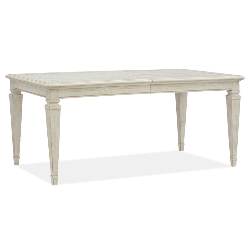 Extendable Rectangular Dining Table With 2 Side Chairs Bench Server And Dining Cabinet, White