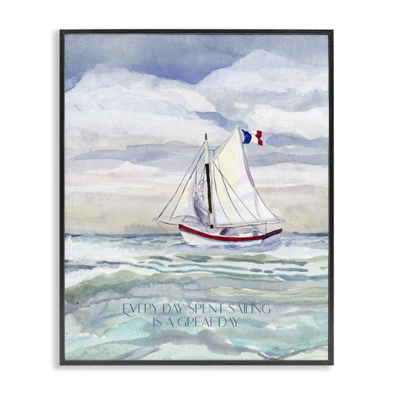 «Great Day Sailing», art de la giclée encadrée par Audrey Jeanne Roberts, Giclée encadrée noir minuit, H 14 po x l 11 po