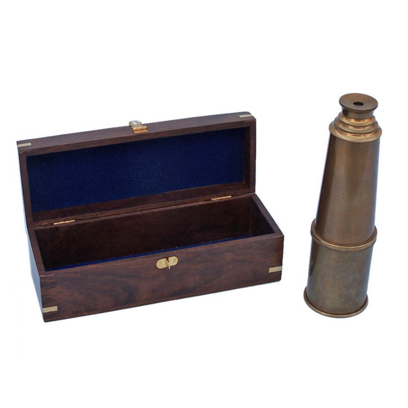 Kora Decorative Telescope, Antique Brass