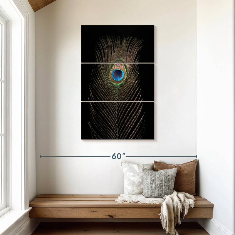 Brampt Posh Peacock Feather, 45" H x 28" W