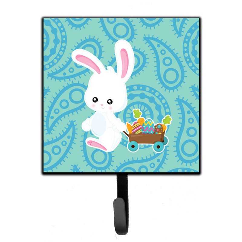 Organisateur de pâques motif cachemire de lapin avec crochets clés Amundson