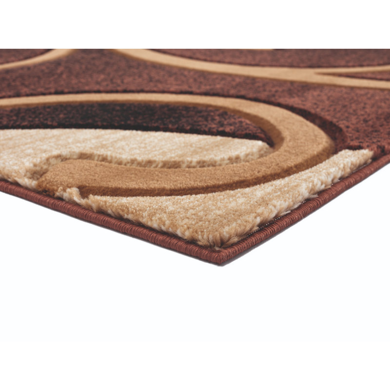 Tapis rectangulaire brun / beige tissé à la machine 5 pi 3 po x 7 pi 6 po Alfordsville