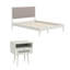  Ensemble de chambre à coucher 2 pièces Feeney, lit plateforme avec table de chevet, blanc crème, grand