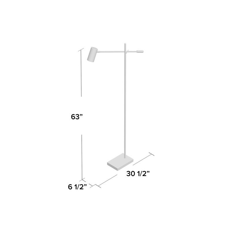 Burruss 160cm LED Task Floor Lamp, Brushed Steel
