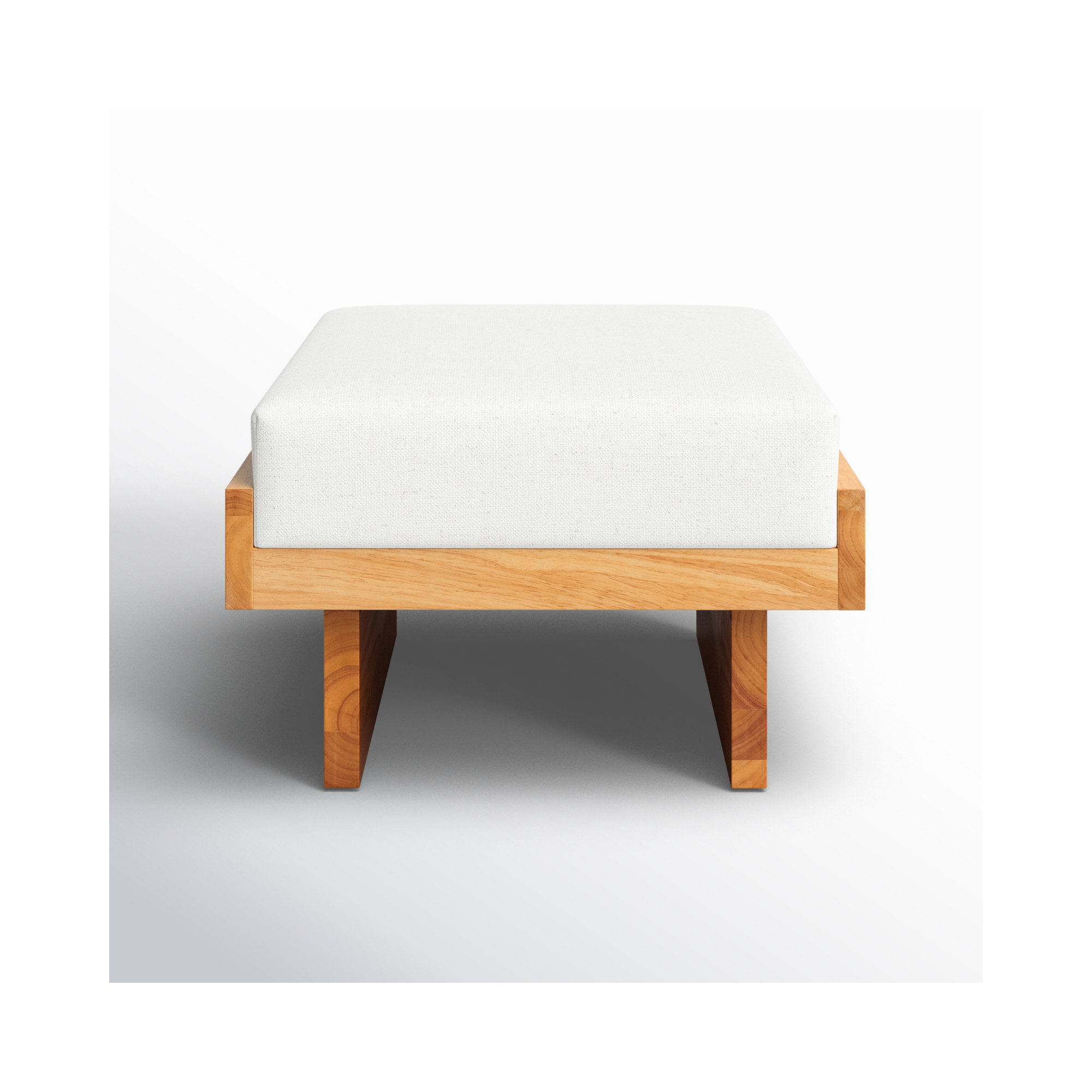 Robbie Upholstered Ottoman, Ivory Linen