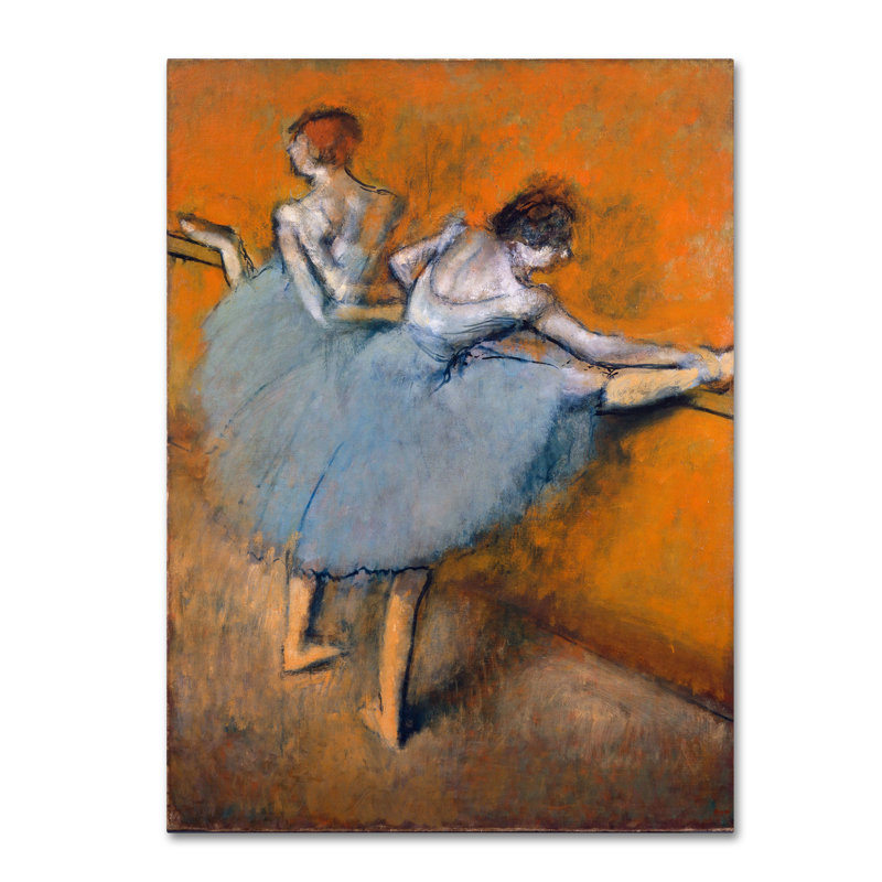 «Dancers At The Bar» par Edgar Degas - reproduction d'art sur toile tendue, H 24 po x l 18 po
