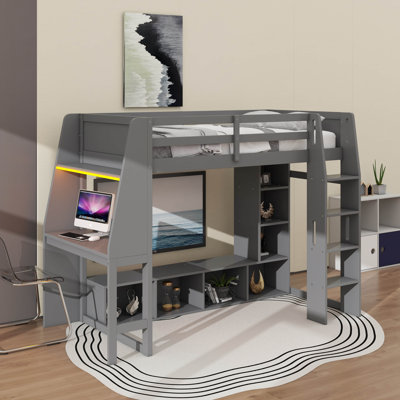 Lit mezzanine simple avec bureau