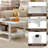 2-tier Coffee Table Irregular Center Table With Open Storage Shelf Cocktail Table-520824767