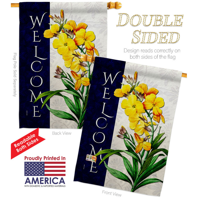 Printemps fleurs jaunes drapeau maison 28 X 40 pouces décoration décorative double face