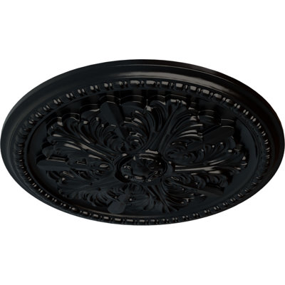 Médaillon de plafond Endurathane Swindon, 16 7/8 po x P 1 1/2 po (pour auvents jusqu'à 2 7/8 po), fini noir de jais peint à la main