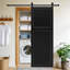 Moderne 2 panneaux 80 po x 28 po Porte de grange coulissante en bois de noyer noir avec ensemble de quincaillerie-132717095