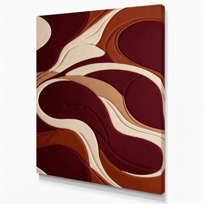 Art abstrait sur toile rouge, formes abstraites 55, H 14 po x l 11 po