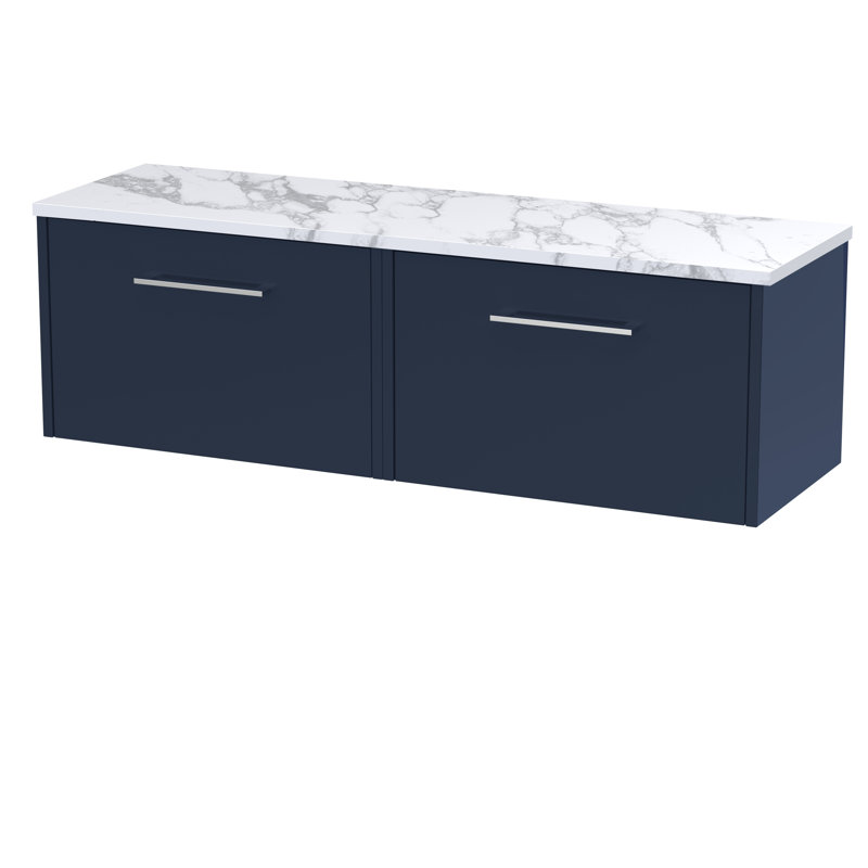 Juno 120.5cm Double Bathroom Vanity Base Only, Midnight Blue