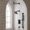 Robinet de douche mural à haute pression, système de pomme de douche double avec douche à main