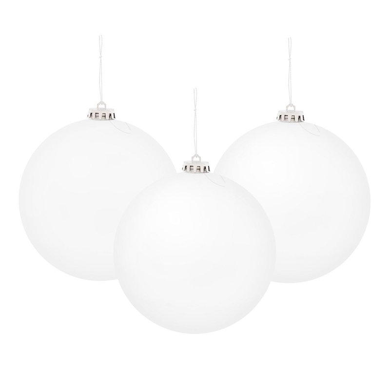 15cm Solid Colour Shatterproof Bauble, White