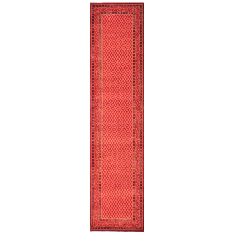 Hand-Knotted High-Quality Orange Area Rug, Runner 2'6" x 9'10"