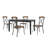 Jeannette Black Dining Set With X-Cross Back Dining Chairs