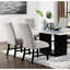 Ensemble de salle à manger de style transitionnel 7 pièces, chaises noires bouclées, table avec plateau en marbre bouclé, idéal pour les repas en famille