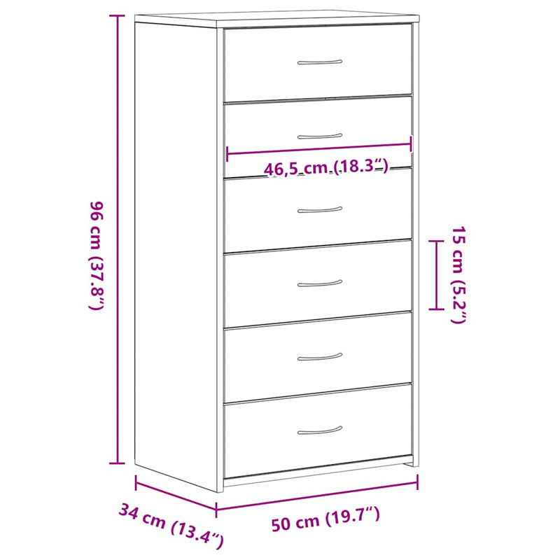 Alejando 50cm Sideboard, Black Oak