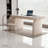 White + Beige Rectangular Manufactured Wood with 4 drawers desk-1295765134