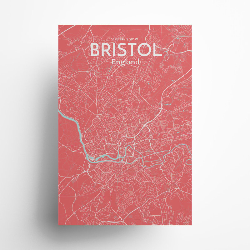 Bristol City Map In Maritime - No Frame Print, 36cm H x 24cm W x 0.05cm D