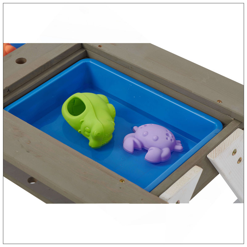 Wooden Kids Picnic Table, Sand And Water Table With Umbrella, Activity Table For Outdoor Backyard Patio Play